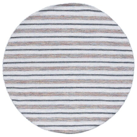 Safavieh 6 x 6 ft. Montauk Flat Weave Round Area Rug, Turquoise & Ivory MTK702K-6R